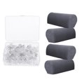 thumbnail image 1 of Juego de 4 fundas para reposabrazos de tela elástica de licra, antideslizantes, para sillones y muebles, con 100 pasadores giratorios. gris, 1 of 9