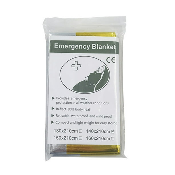 Mantas de supervivencia de primeros auxilios de lámina térmica para exteriores de emergencia (160x210cm) Plata