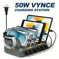 thumbnail image 1 of Estbridge Fast Charging Station For Multiple Devices  50W 6 Port USB Multi Charger Station Organizer For Apple /iPad/Cell Phone/Tablets  And Other Electronics Devices, 1 of 5