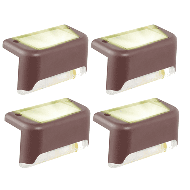 4-Pack Solar Step Lights - For Decks, Docks, Steps, Porches, Passages, Stairs, Railings