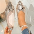 thumbnail image 2 of HomeDM Women's Ballet Flats Closed Pointy Toe Office Work Dress Shoes Comfortable Dressy Flats for Walking Casual, Gold Size 7, 2 of 9