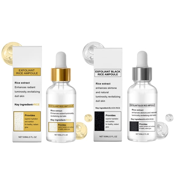 Rice Exfoliating Essence, Brightening & Moisturizing Facial Toner with Mild Exfoliation for All Skin Types, 120ml Bottle, 2-Pack
