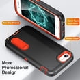 thumbnail image 4 of for iPhone SE Case 2022/2020, iPhone 7/8 Phone Case with Built in Kickstand, Shockproof/Dustproof/Drop Proof Military Grade Protective Cover for iPhone SE/7/8 4.7"(Black/Orange), 4 of 14