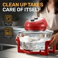 thumbnail image 3 of Granitestone Big Boss 16Qt Extra Large Glass Air Fryer Non Toxic – Family Sized 4 in 1 Cooker with 3 Cooking Sections, Stainless Steel Racks, Self Cleaning, Dishwasher Safe Red, 3 of 8
