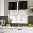thumbnail image 4 of Black White Stripe Curtain Valances for Windows, Kitchen Valance Window Treatments Panel 2 Pack, Modern Rustic Vertical Striped Rod Pocket Short Curtains for Bathroom Bedroom 60 x 18 Inch, 4 of 8