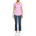 thumbnail image 2 of No Boundaries Women's Junior's Brushed V-Neck Short Sleeve T-Shirt, 2 of 5