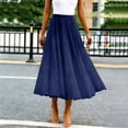 thumbnail image 6 of Tulle Skirts for Women Pleated Layered Tutu Skirt Ladies Elegant Flowy Long Skirts Casual Pleated a-Line Maxi Skirt High Waisted Flowy Skirts Elegantes Bridesmaid Wedding Midi Skirt Dark Blue M, 6 of 6