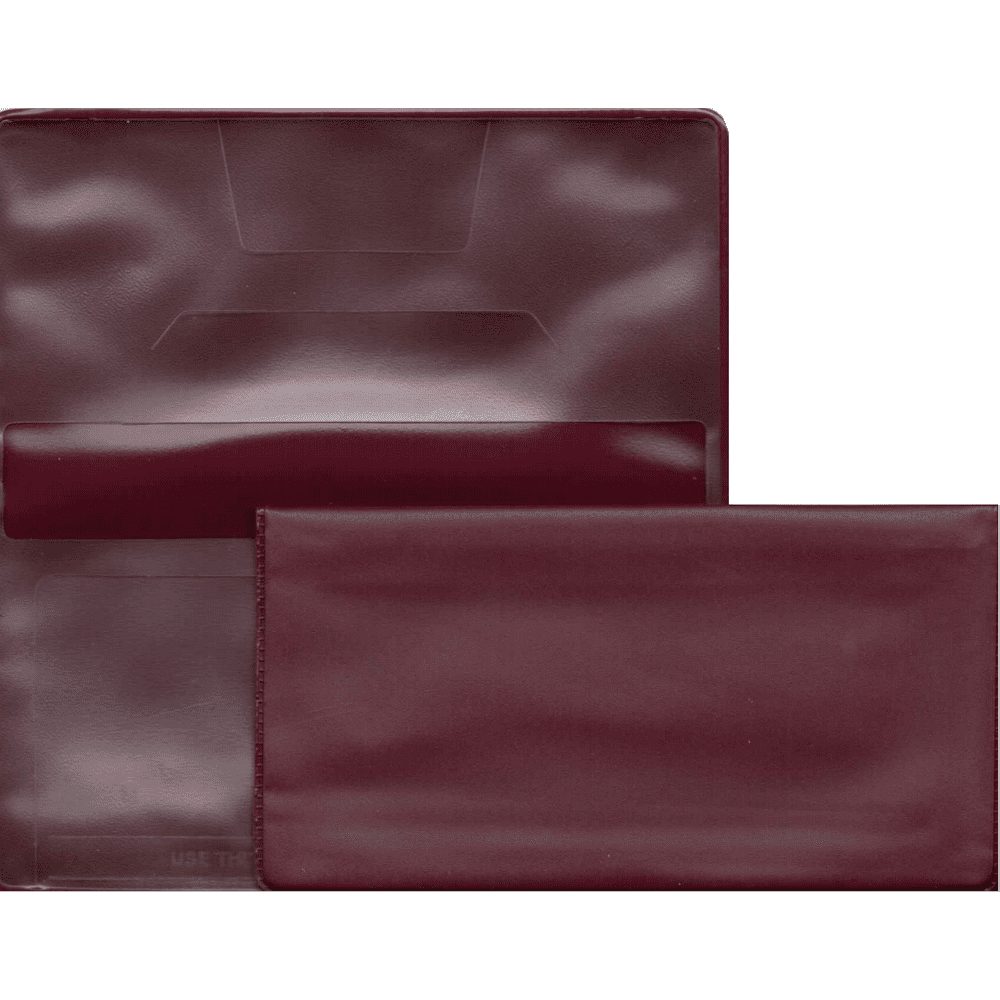 Vinyl Checkbook Cover for Top Tear Personal Checks (Jazzberry Maroon