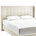 thumbnail image 2 of Weston Home Curtis I Upholstered Full Bed with Wingback Nailhead Headboard, Cream White, 2 of 3