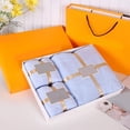 thumbnail image 1 of Juego de caja de regalo de toallas | Toallas de poliéster de vellón suave de 3 piezas | Toallas de baño y de mano | Absorbente de secado rápido | Verde azul claro | Inicio Viajes Spa | 35x75cm, 1 of 6