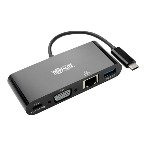 Tripp Lite USB C to VGA Multiport Adapter Dock USB Type C to VGA Black