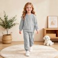 thumbnail image 2 of Kogui Cute Winter Clothes for Teen Girls Little Girls Clothes Set Cute Girls Outfits Long Sleeve Tops and Pants Set Size 8-9 (Grey,8-9 Years), 2 of 6