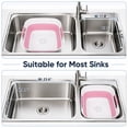 thumbnail image 7 of Collapsible Dish Basin with Drain Plug, 2.4 Gal 9L Foldable Wash Basin, Portable Sink Tub for Kitchen, Camping, RV, Vegetable Washing and Beverage Tub, Gray, 7 of 7