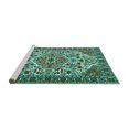 thumbnail image 2 of Ahgly Company Machine Washable Indoor Rectangle Persian Turquoise Blue Traditional Area Rugs, 5' x 8', 2 of 4