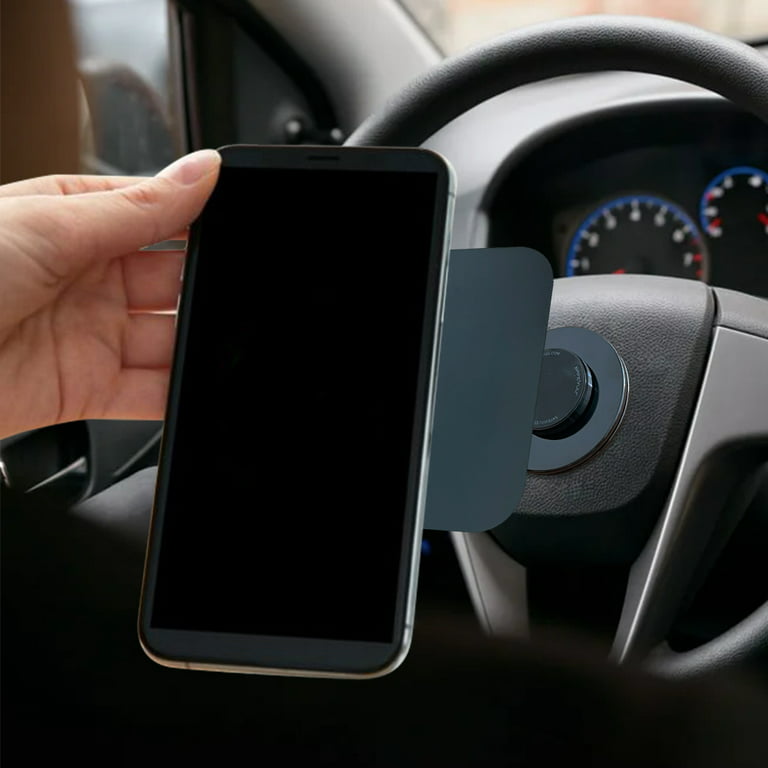 Magnetic Steering-Wheel-Rotating-Phone Mount, Steering Wheel Turns-Phone  Does Not, [Easy Install] Strong Magnet Phone Holder for All Smartphones,  Hands -Free Driving 