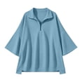 thumbnail image 7 of Guluxicc Women's Quarter Zip Sweatshirts Stand Collar 3/4 Sleeve Casual Loose Pullover Sweatshirts for Everyday Spring Fall Tops, 7 of 7