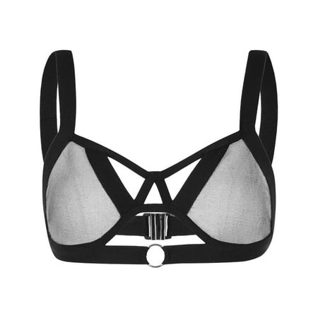 

Reed Alluring Women Cage Bra Elastic Cage Bra Strappy Hollow Out Bra Bustier