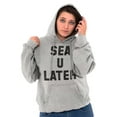 thumbnail image 4 of Funny Beach Lover Sea You Ocean Vibes Unisex Plus Fleece Graphic Hoodie Brisco Brands 3X, 4 of 5