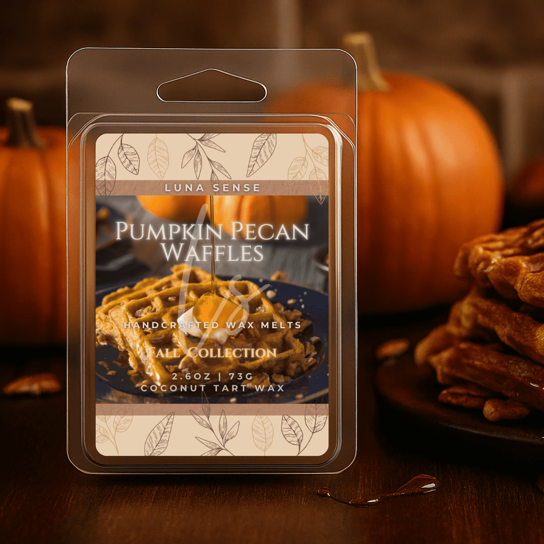 Luna Sense Pumpkin Pecan Waffles Wax Melts, Warm Sweet Bakery Scent, Maple Cinnamon Vanilla Fragrance, 18 Cubes, 3 Pack