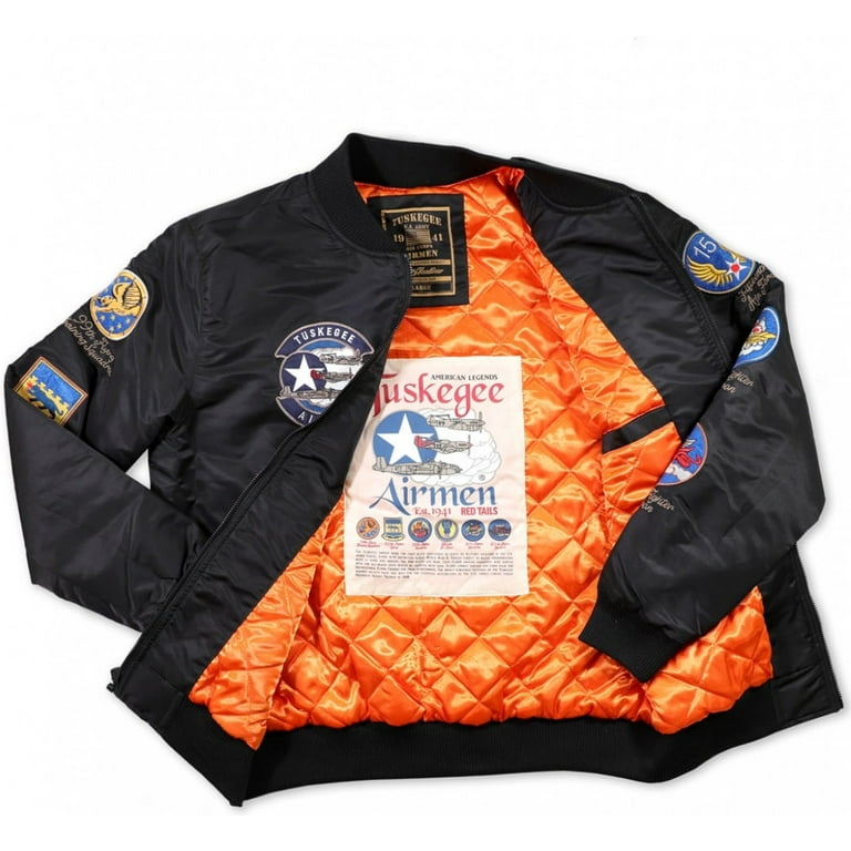 toys r us, Jackets & Coats, Toys R Us 9s Bomber Flight Jacket Black  Orange Embroidered R Safety With Flames