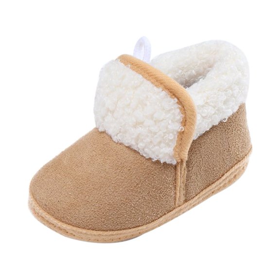 Infant Baby Boys Girls Solid Colored Plush Cotton Soft Sole Snow Boots