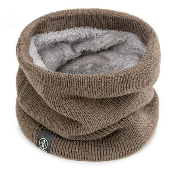 Bufanda de punto con cuello redondo y doble uso para hombre y mujer, jersey de otoño e invierno, para ciclismo, además de protección para la columna cervical con acolchado de terciopelo