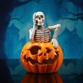 thumbnail image 4 of Halloween Skull Pumpkin Figurine - Style A (Not Listening) - Resin Decor for Living Room or Festival Displays, 4 of 5