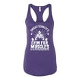 thumbnail image 2 of Dwight Schrute's Gym for Muscles Pop Culture Ladies Racerback Tank Top, Purple Rush, Large, 2 of 3