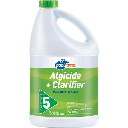 Pool Time Effective Maintenance Solution Algicide Clarifier Liquid Swimming Pool Chemicals, 128 oz