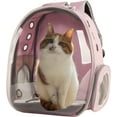 thumbnail image 4 of Cat Backpack Transparent Pet Backpack Carrier 12.6"x10.24"x16.14"(LxWxH) Waterproof Breathable Pet Carrier Airline Approved for Cat & Small Dog (Pink), 4 of 6