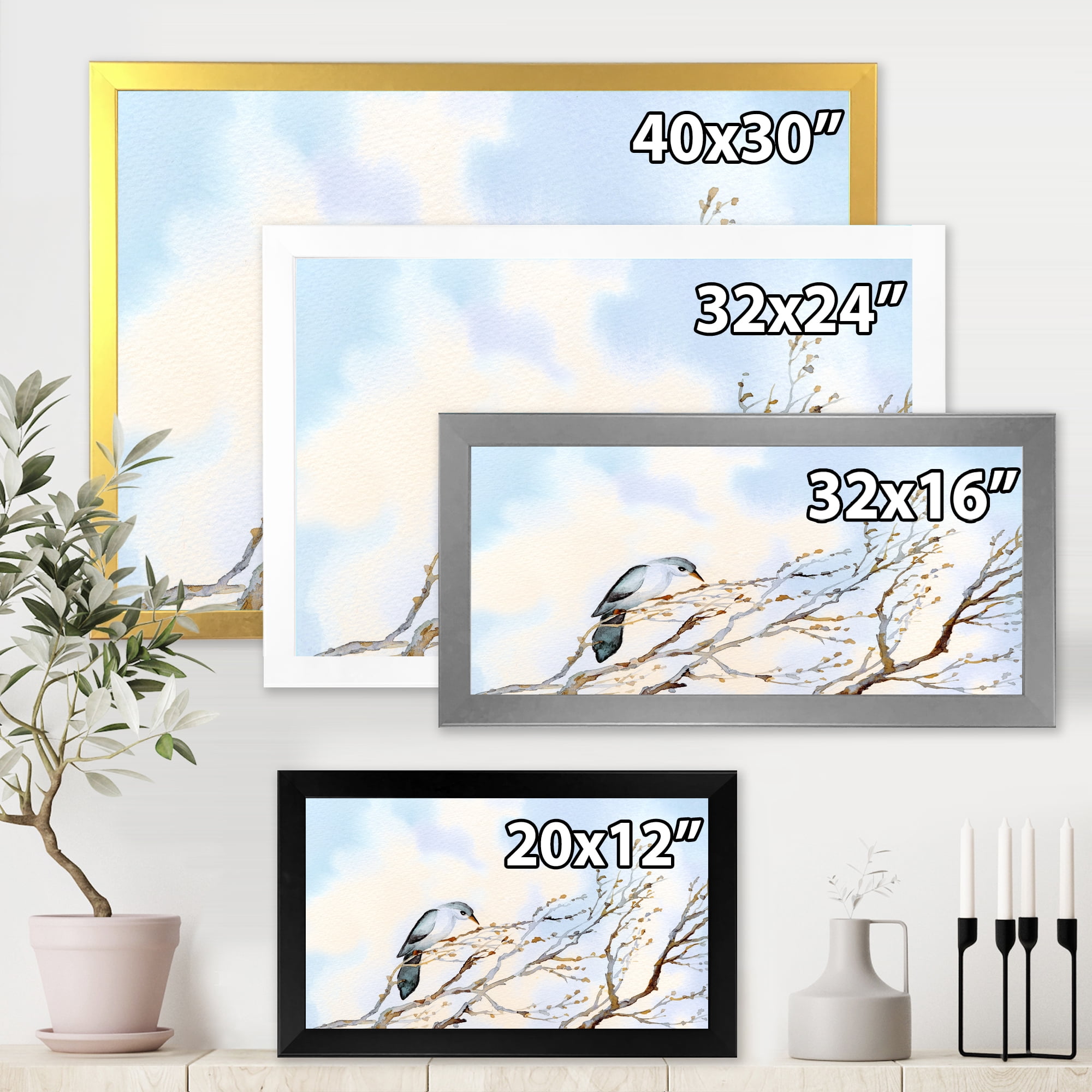 Designart 'Big Old Barren Twig Yard' Traditional Framed Art Print