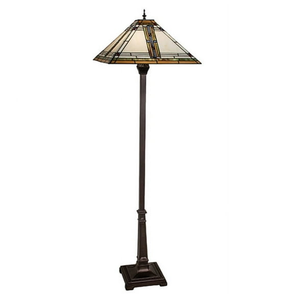 Meyda Tiffany 231089 Nevada Mission 2 Light 66" Tall Buffet Floor Lamp - MultiColor