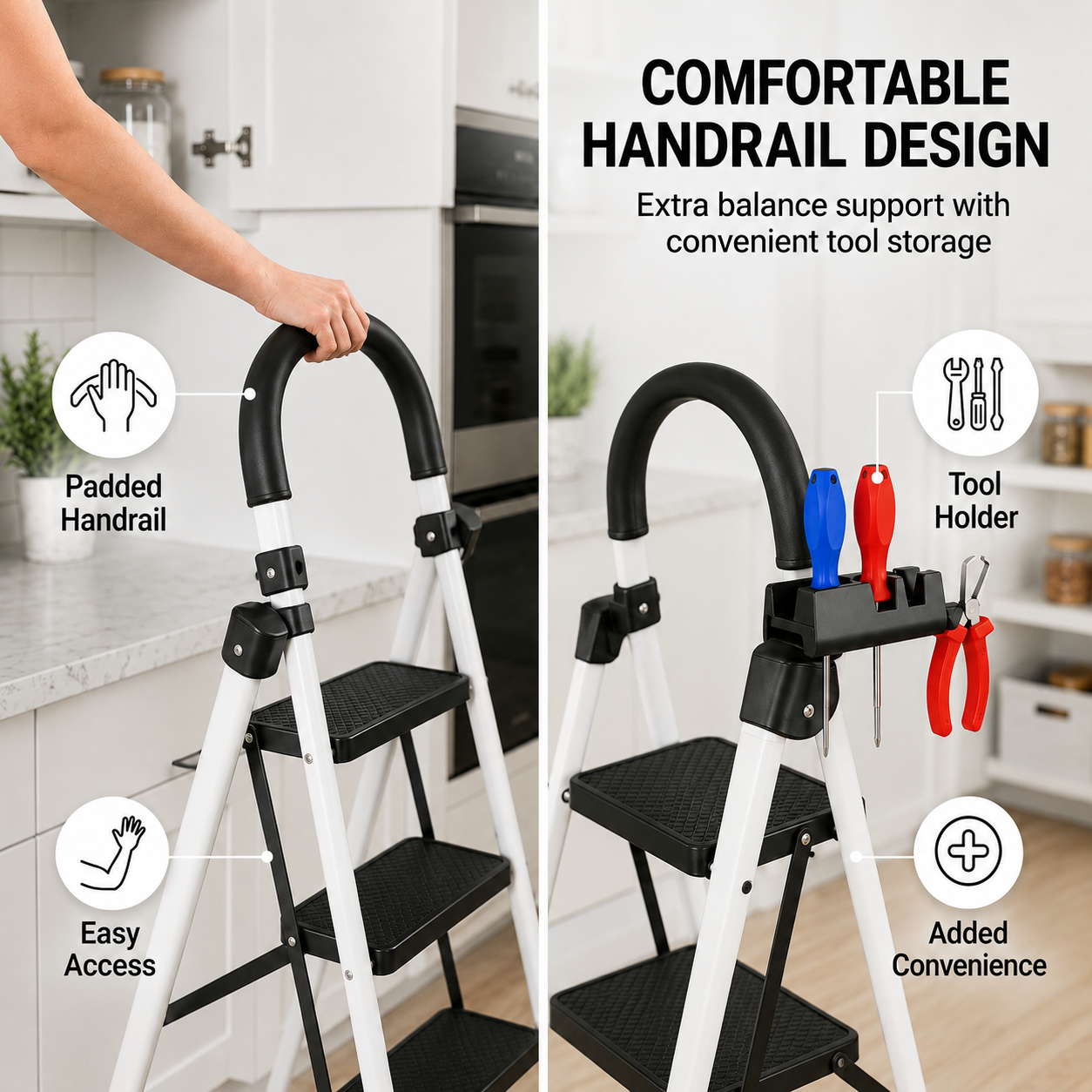 Musment 4-Step Folding Ladder with Handrail photo 5