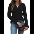 thumbnail image 1 of Camisas Elegantes de Textura para Mujer, de Algodón Básico con Rayas en las Axilas - Sudadera con Capucha Negro M, 1 of 8