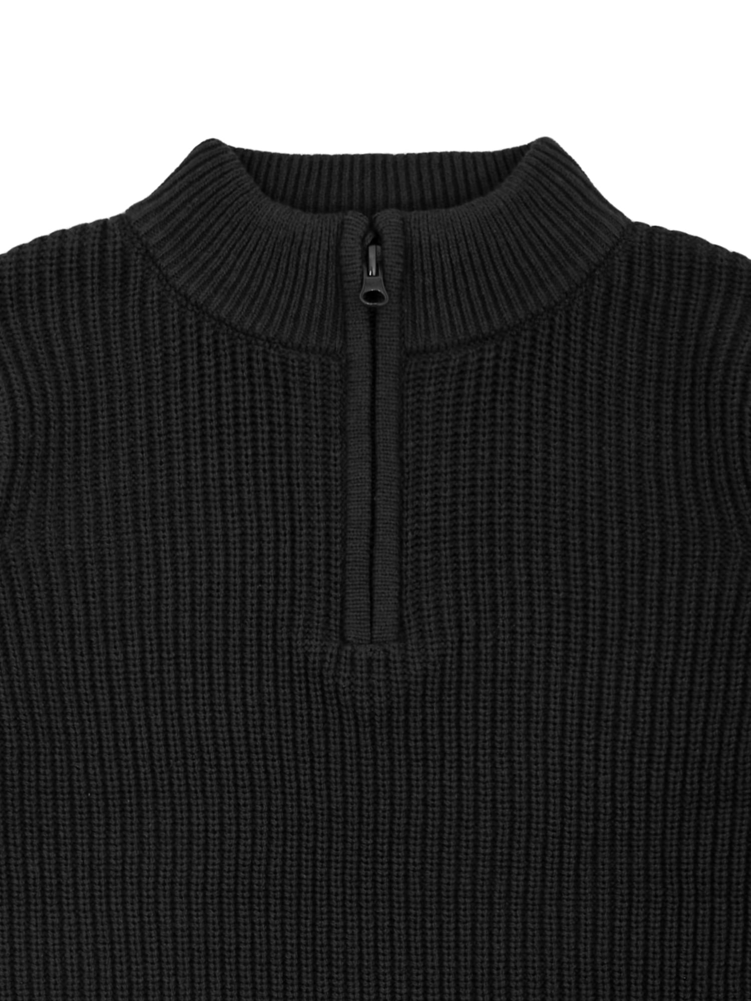 Wonder Nation Boys Quarter Zip Sweater with Long Sleeves, Sizes 4-18