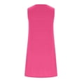 thumbnail image 7 of Ulitacool Girls Dresses Summer Sleeveless Sundress Crewneck Solid Color Gown Handsome Clothes 6-7 Years Pink, 7 of 7