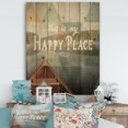 thumbnail image 2 of Designart Lake House Happy Quote Cottage Print on Natural Pine Wood Art Print, 36" x 46", 2 of 3