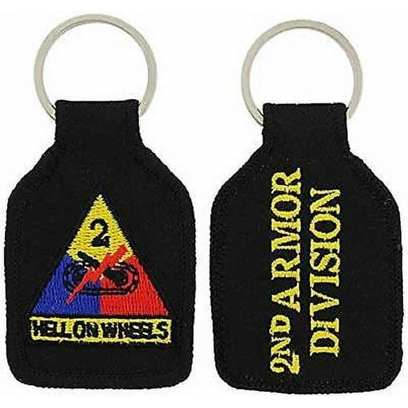 US ARMY SECOND 2ND ARMOR DIVISION AD HELL ON WHEELS KEY CHAIN VETERAN