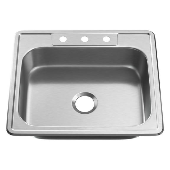 Proflo PFSR252263A Bealeton 25" Drop In Single Basin Stainless Steel Kitchen Sink -