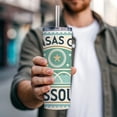 thumbnail image 5 of Kansas City MO Missouri Travel Vacation Stamp 20oz Insulated Water Bottle Skinny Tumbler Includes Straw, 5 of 7