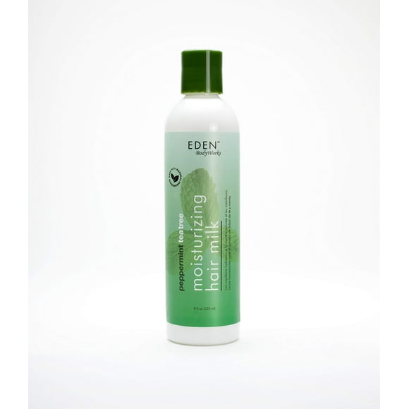 Eden Bodyworks Peppermint Tea Tree Hair Milk | 8 Oz | Moisturize Nourish & Refresh Hair And Scalp - Packaging May Vary