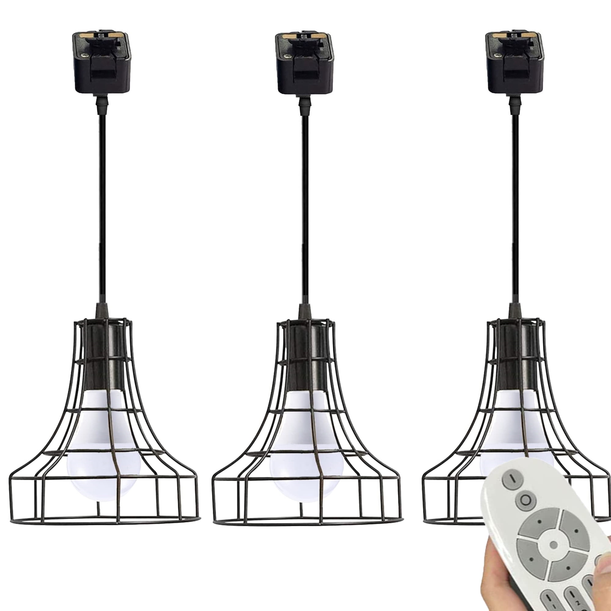 FSLiving JType Track Lighting Modern Industrial Matte Black Cage Pendant Light Commercial Track