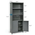 thumbnail image 2 of Costway Bibliothèque Étagères Rangement Armoire en Bois Unité Bibliothèque Autoportante avec Portes Gris, 2 of 10