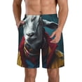 thumbnail image 1 of Balery Surrealist Goat Traje de Baño Estilo Hawaiano para Hombre, Shorts de Secado Rápido con Bolsillos-XX-Large, 1 of 6