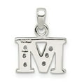 thumbnail image 3 of FJC Finejewelers Sterling Silver Cubic Zirconia Initial M Pendant Necklace - Chain Included, 3 of 4