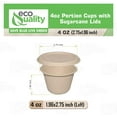 thumbnail image 3 of 4 Oz Compostable Souffle Portion Cups with Fiber Lids - Condiment Paper Sample Cup with Lid Sugarcane Bagasse, Biodegradable Great For Sauces, Condiments, Slime, Jello Shot, Food Storage (100), 3 of 7