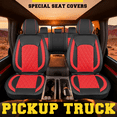 thumbnail image 5 of LINGVIDO Truck Seat Covers for 2014-2021 Toyota Tundra CrewMax Cab (60/40 Split Bench Rear ONLY), Waterproof Faux Leather Seat Covers for Trucks, Full Set Front & Rear, Black & Gray, 5 of 7