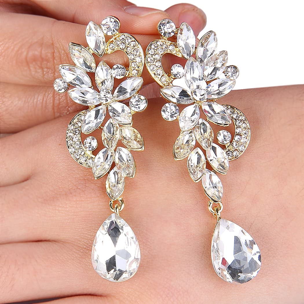 Details about   Glass Chandelier Hook Earrings 