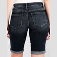 thumbnail image 5 of Riforla Womens Casual Fashion Slim Pockets Shorts Solid Black Jeans Denim Shorts for Women Black L, 5 of 7