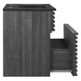 thumbnail image 3 of Wall Mount Sink Vanity Cabinet, Dark Grey Gray, Wood, Mid Century Hotel Bedroom Bathroom, Modern Contemporary HB33663, 3 of 9